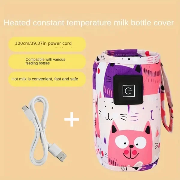 USB Portable Bottle Warmer - Travel Stroller Insulated Bag for Milk & Water Heating (Holiday Edition)