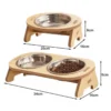 Pet Feeder Double Cat Food Bowl with Anti-Knockover Design – Dog Water Feeding Container & Cat Food Bowl Stand