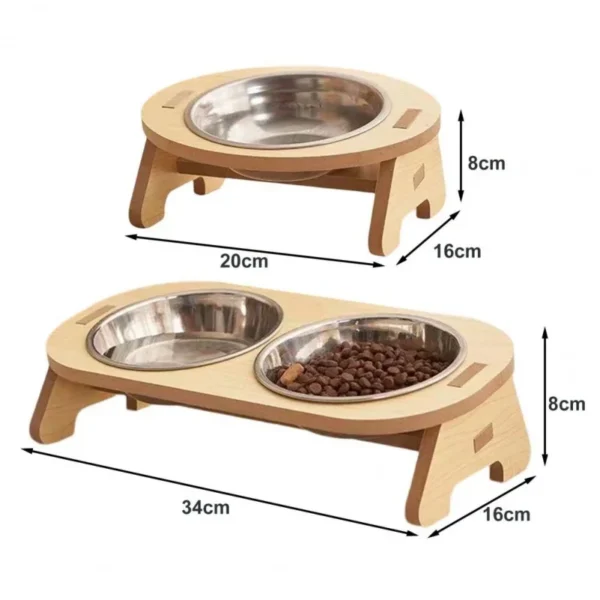 Pet Feeder Double Cat Food Bowl with Anti-Knockover Design – Dog Water Feeding Container & Cat Food Bowl Stand