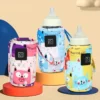 USB Portable Bottle Warmer - Travel Stroller Insulated Bag for Milk & Water Heating (Holiday Edition)