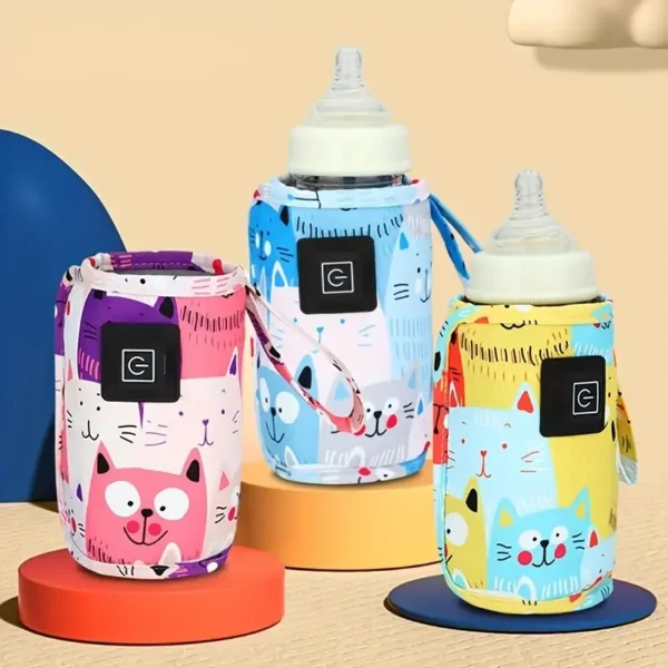 USB Portable Bottle Warmer - Travel Stroller Insulated Bag for Milk & Water Heating (Holiday Edition)