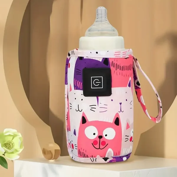 USB Portable Bottle Warmer - Travel Stroller Insulated Bag for Milk & Water Heating (Holiday Edition)