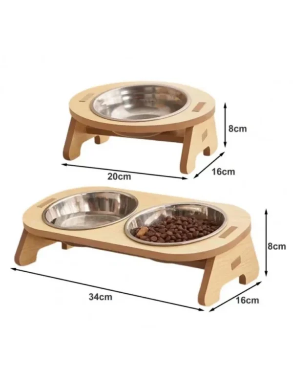 Pet Feeder Double Cat Food Bowl with Anti-Knockover Design – Dog Water Feeding Container & Cat Food Bowl Stand