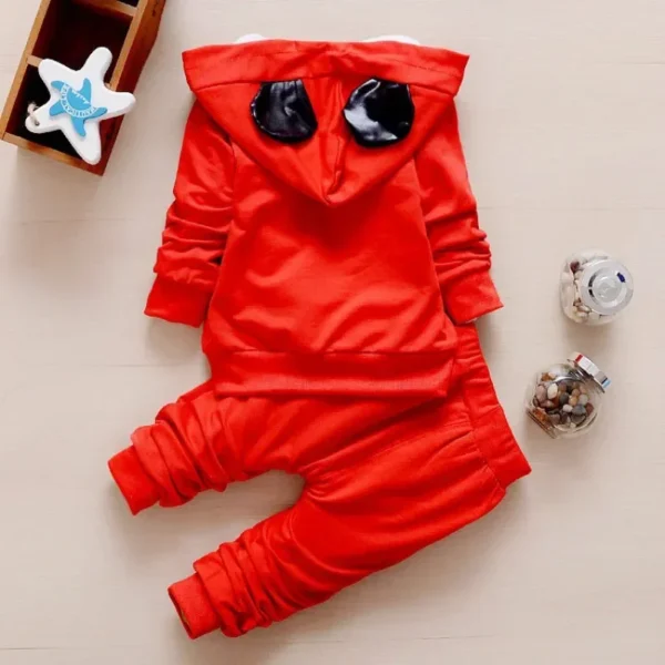 Boys Spring & Autumn Mickey 3-Piece Casual Sportswear Set - Cotton Hooded Coat, T-Shirt, Pants