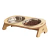 Pet Feeder Double Cat Food Bowl with Anti-Knockover Design – Dog Water Feeding Container & Cat Food Bowl Stand