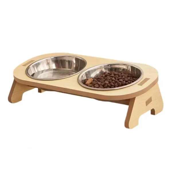 Pet Feeder Double Cat Food Bowl with Anti-Knockover Design – Dog Water Feeding Container & Cat Food Bowl Stand