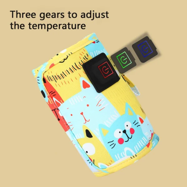 USB Portable Bottle Warmer - Travel Stroller Insulated Bag for Milk & Water Heating (Holiday Edition)