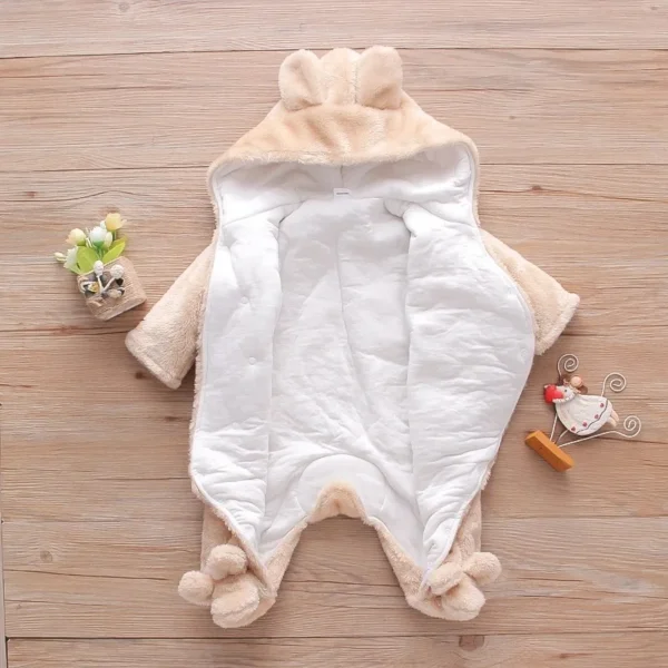 Autumn and Winter New Baby Plush Climbing Clothes Baby Warm and Thick Cartoon Dog Rabbit Cute Cotton Clothes for 0-2 Years