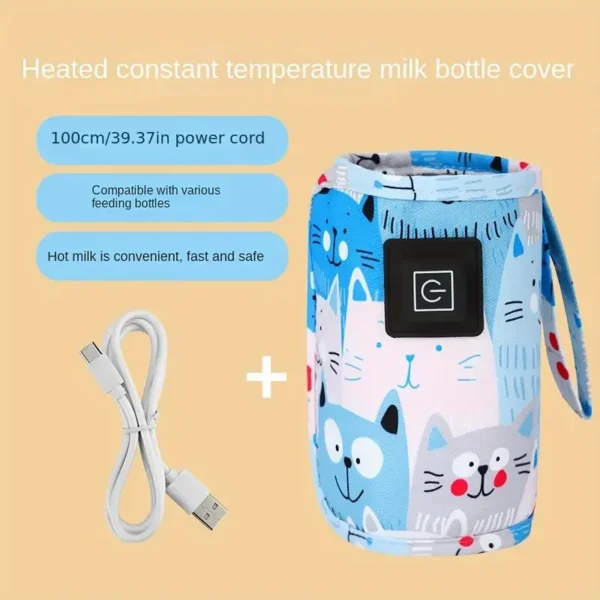 USB Portable Bottle Warmer - Travel Stroller Insulated Bag for Milk & Water Heating (Holiday Edition)