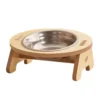 Pet Feeder Double Cat Food Bowl with Anti-Knockover Design – Dog Water Feeding Container & Cat Food Bowl Stand