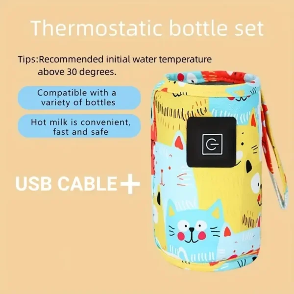 USB Portable Bottle Warmer - Travel Stroller Insulated Bag for Milk & Water Heating (Holiday Edition)