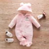 Autumn and Winter New Baby Plush Climbing Clothes Baby Warm and Thick Cartoon Dog Rabbit Cute Cotton Clothes for 0-2 Years