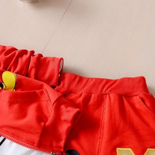 Boys Spring & Autumn Mickey 3-Piece Casual Sportswear Set - Cotton Hooded Coat, T-Shirt, Pants