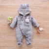 Autumn and Winter New Baby Plush Climbing Clothes Baby Warm and Thick Cartoon Dog Rabbit Cute Cotton Clothes for 0-2 Years