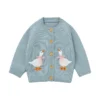 Baby Sweater Knit Infant Boy Girl Cardigan Fashion Cute Cartoon Goose Newborn Children Clothes Long Sleeve Autumn Tops Outerwear