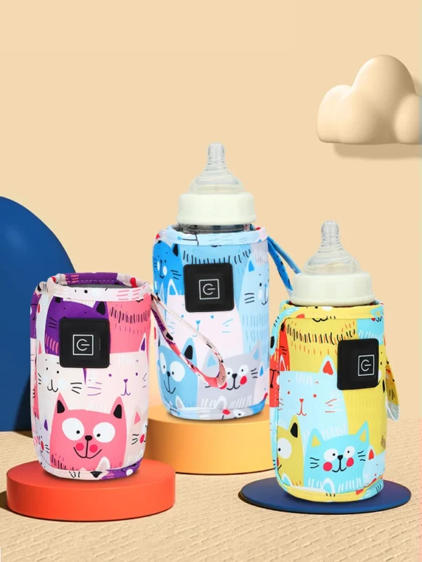 USB Portable Bottle Warmer - Travel Stroller Insulated Bag for Milk & Water Heating (Holiday Edition)